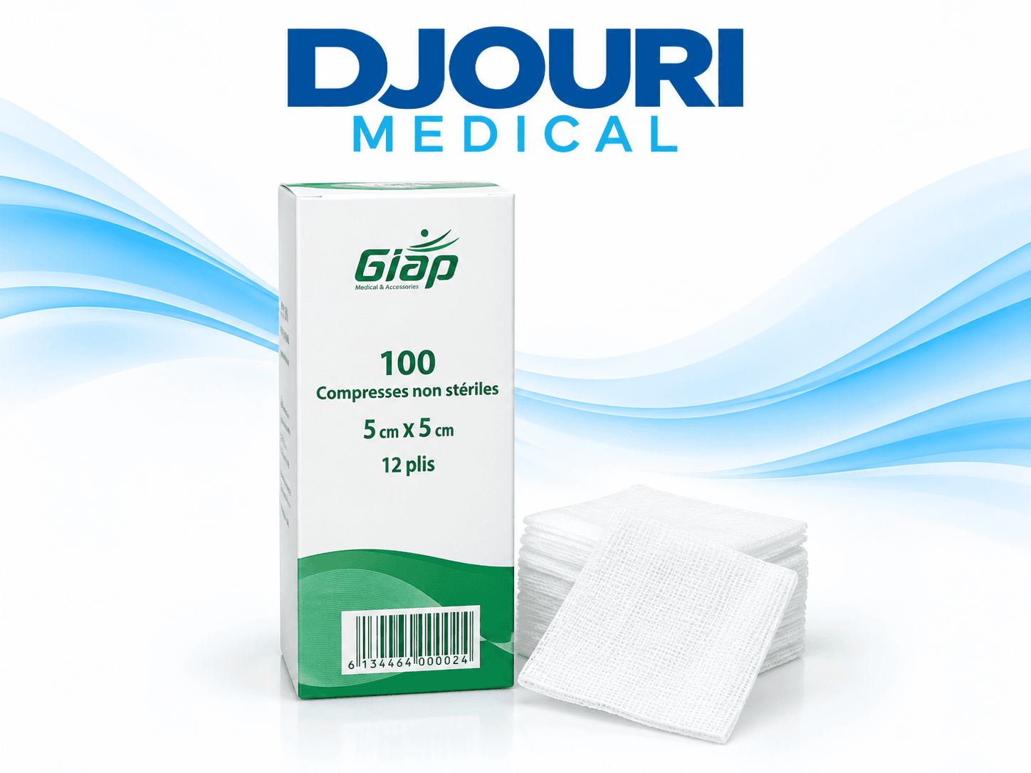 Compresse purifiée non stérile 5*5 B/100 GIAP